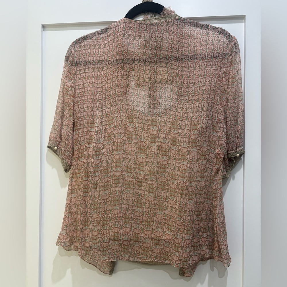 Elie Tahari Pink and Cream Blouse - Picture 2 of 2